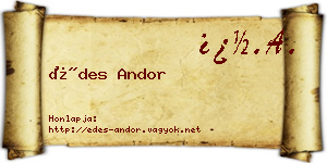 Édes Andor névjegykártya